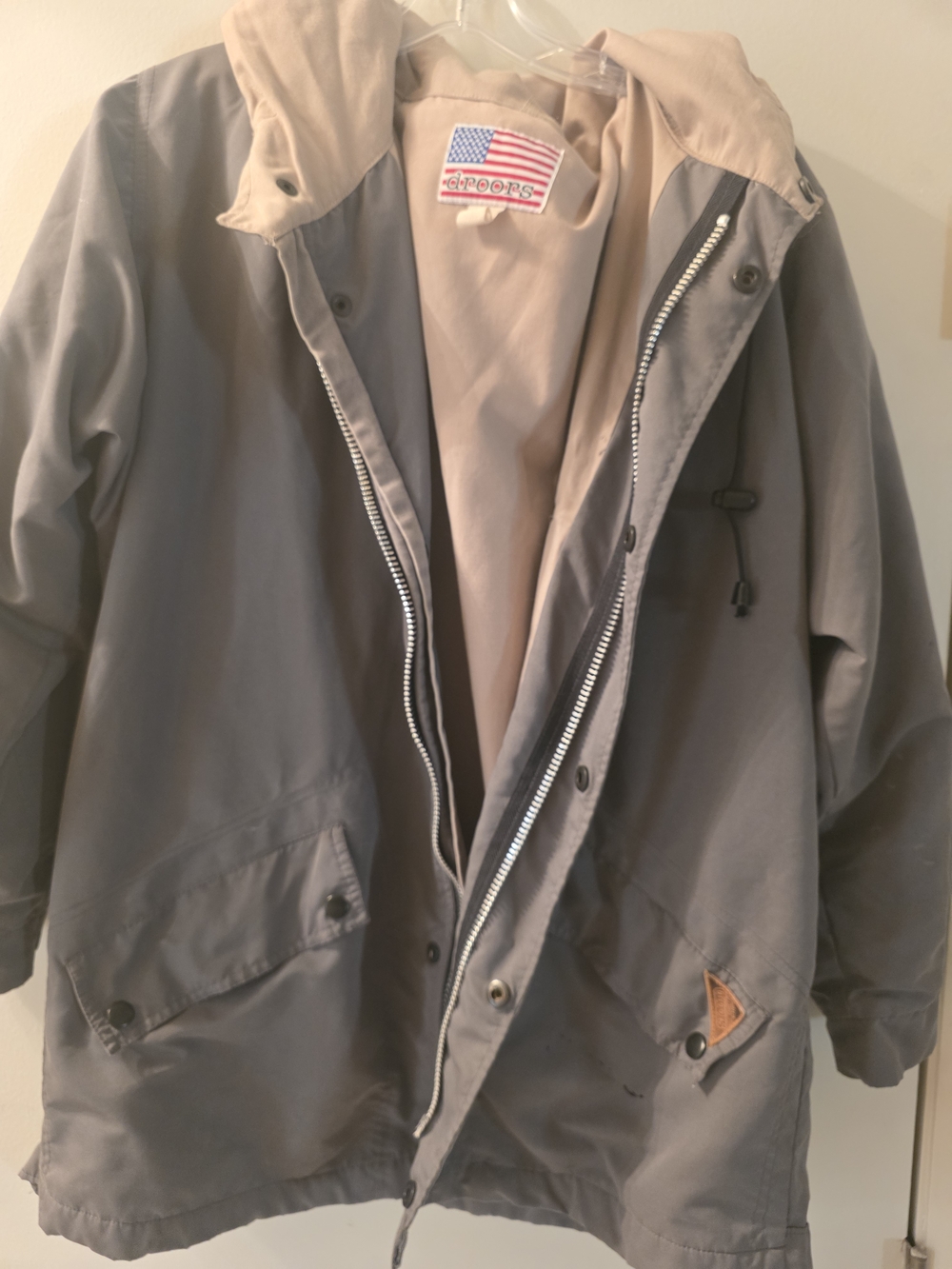 Men's Droors Jacket in Gray with Beige Lining